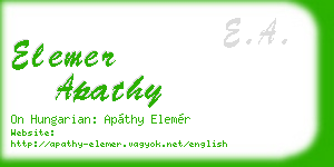 elemer apathy business card