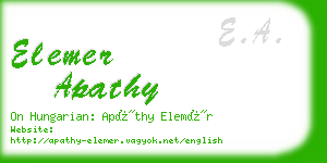 elemer apathy business card